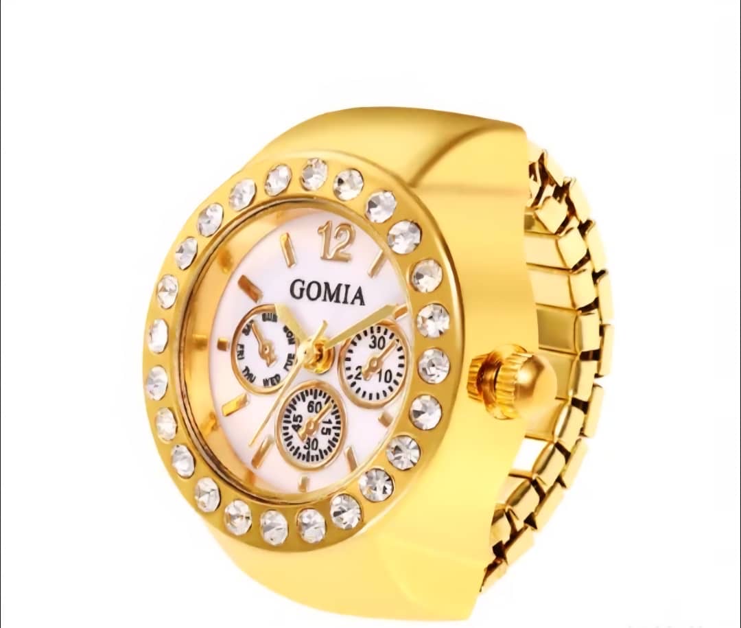 Bague Montre “Dynastie” Cadran Rond Chronographe Serti de Strass