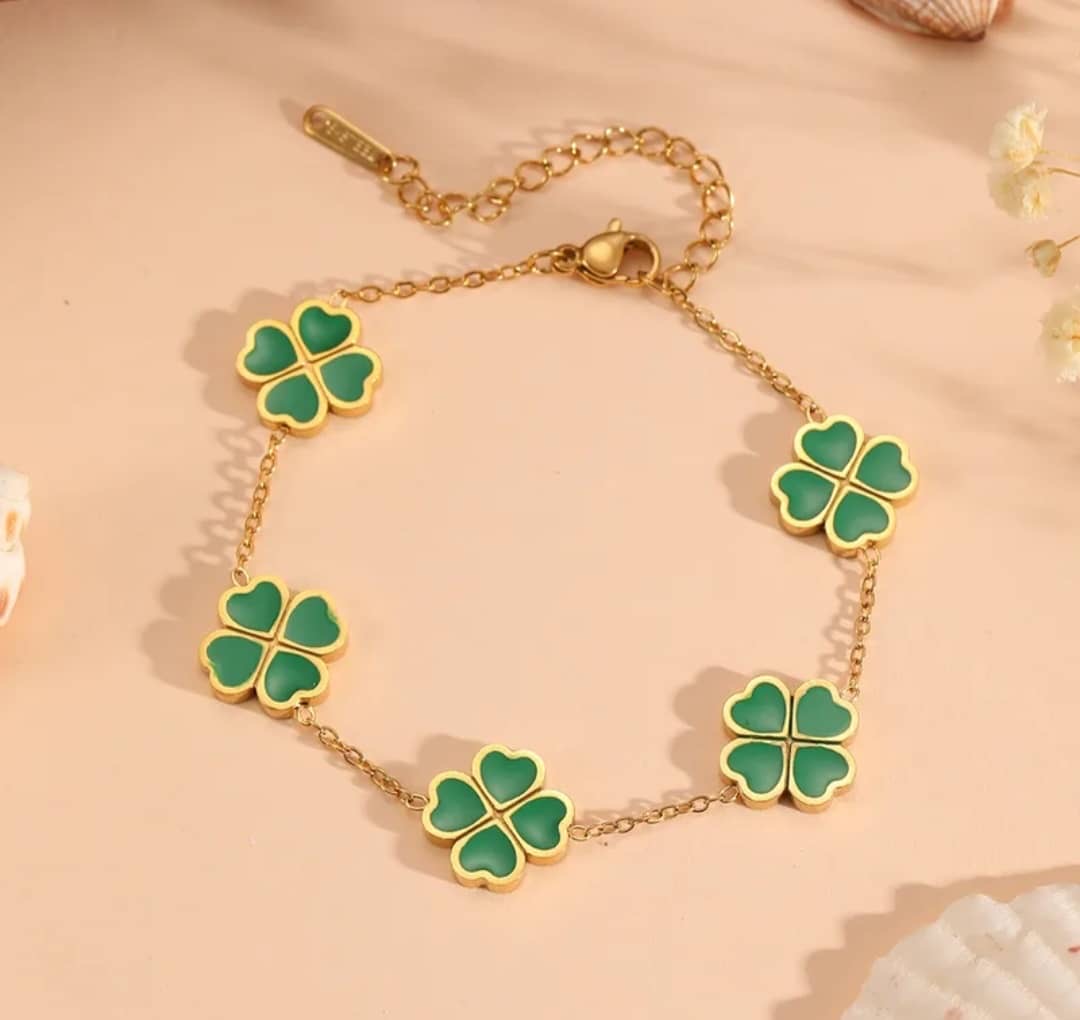 Bracelet "Trèfles à 4 feuilles" Émaillés