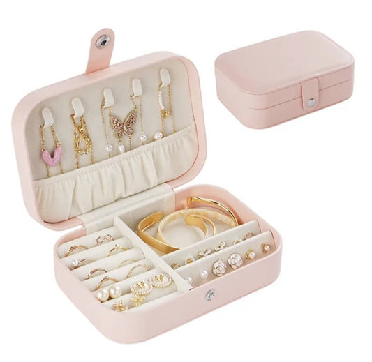Boîte à Bijoux “Écrin” Cuir Végétal Compacte et Organisée