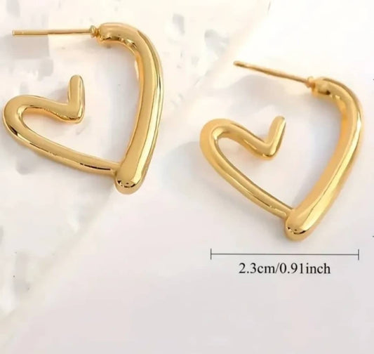 Boucles d'Oreilles "Coeur sur toi" Créoles Cœur Ouvert