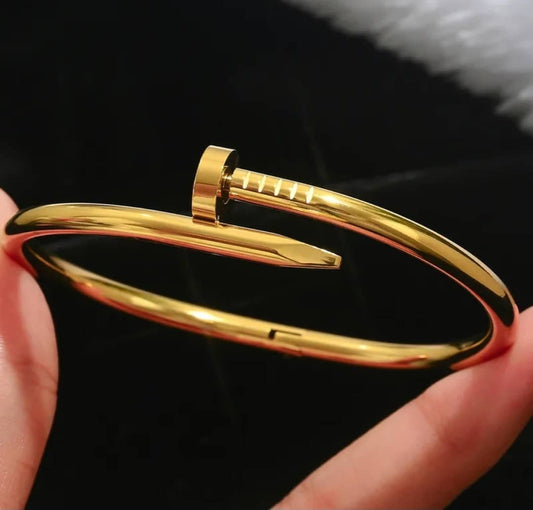 Bracelet Jonc "Iconic Plat" Clou