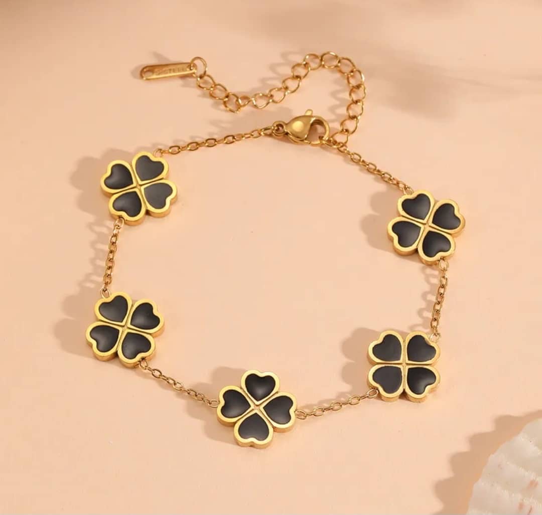 Bracelet "Trèfles à 4 feuilles" Émaillés