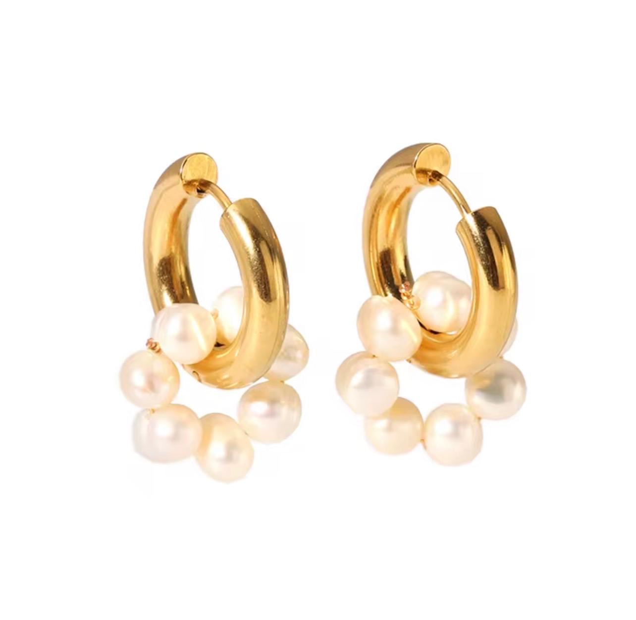 Boucles d’oreilles Créoles Perlina