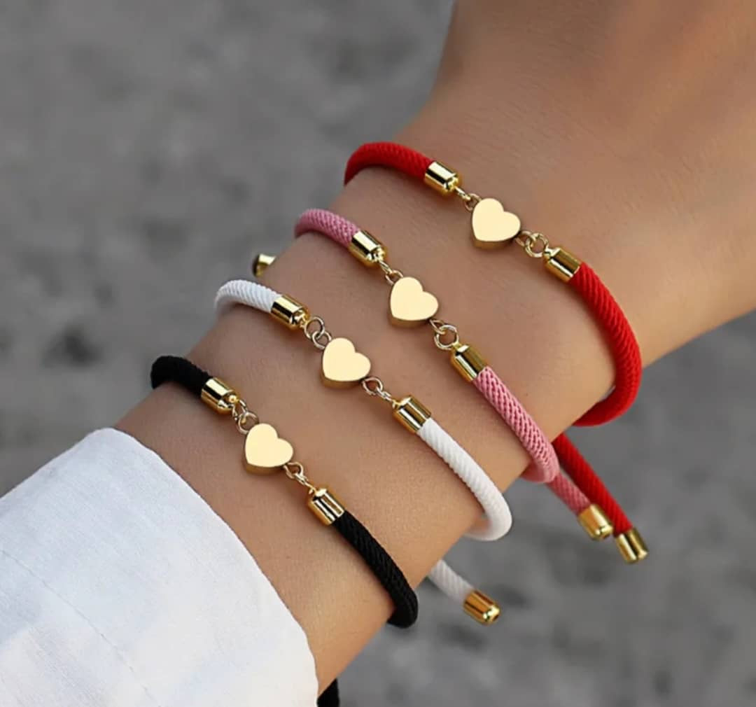 Bracelet "Amour" Cordon et Cœur