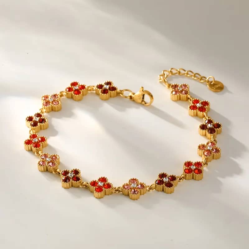 Bracelet Mosaïque Précieuse Rouge