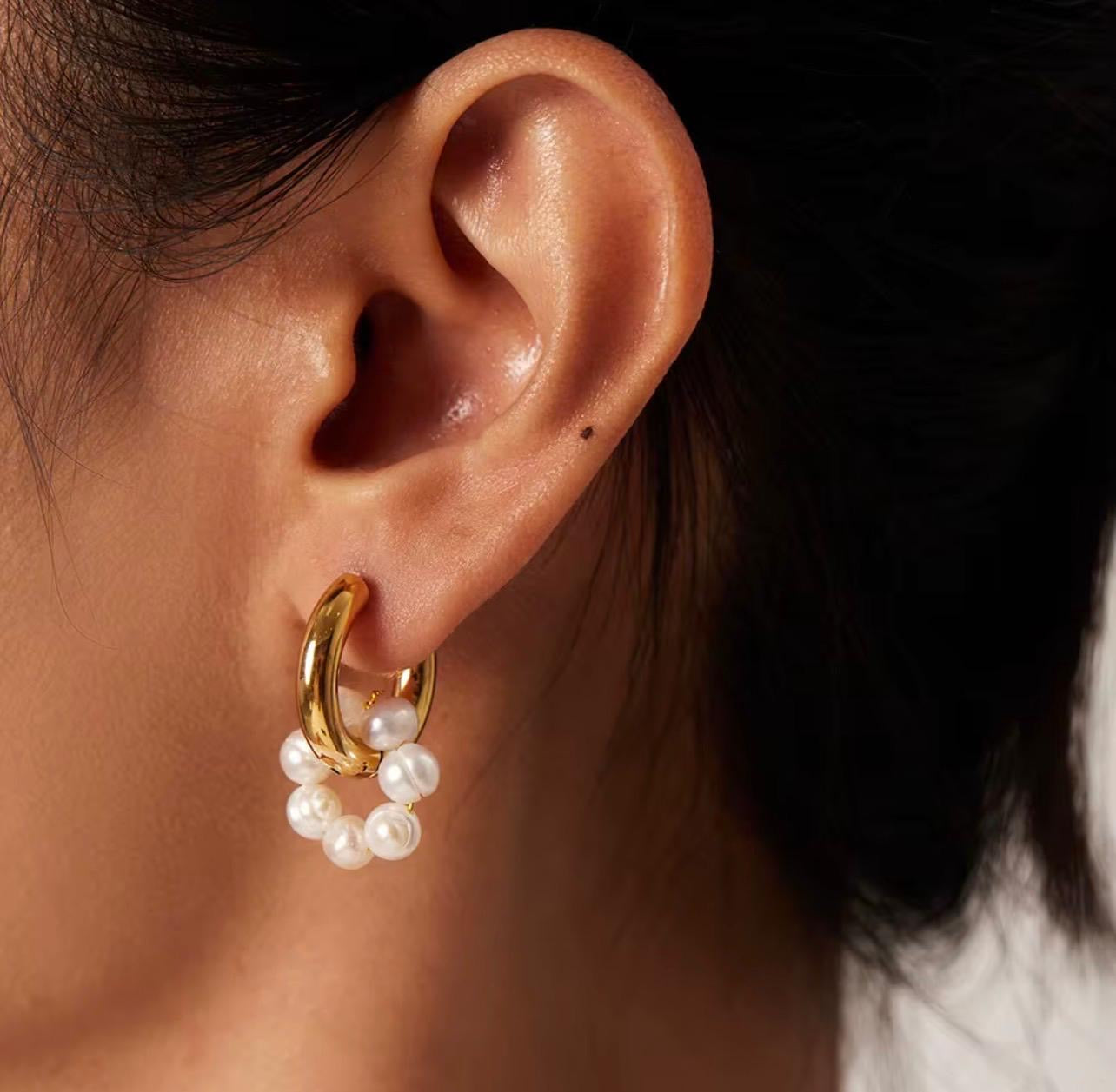 Boucles d’oreilles Créoles Perlina