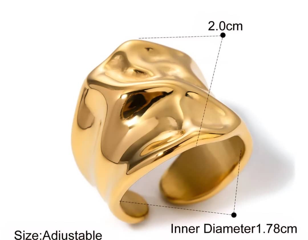 Bague "Magma" Large Froissée