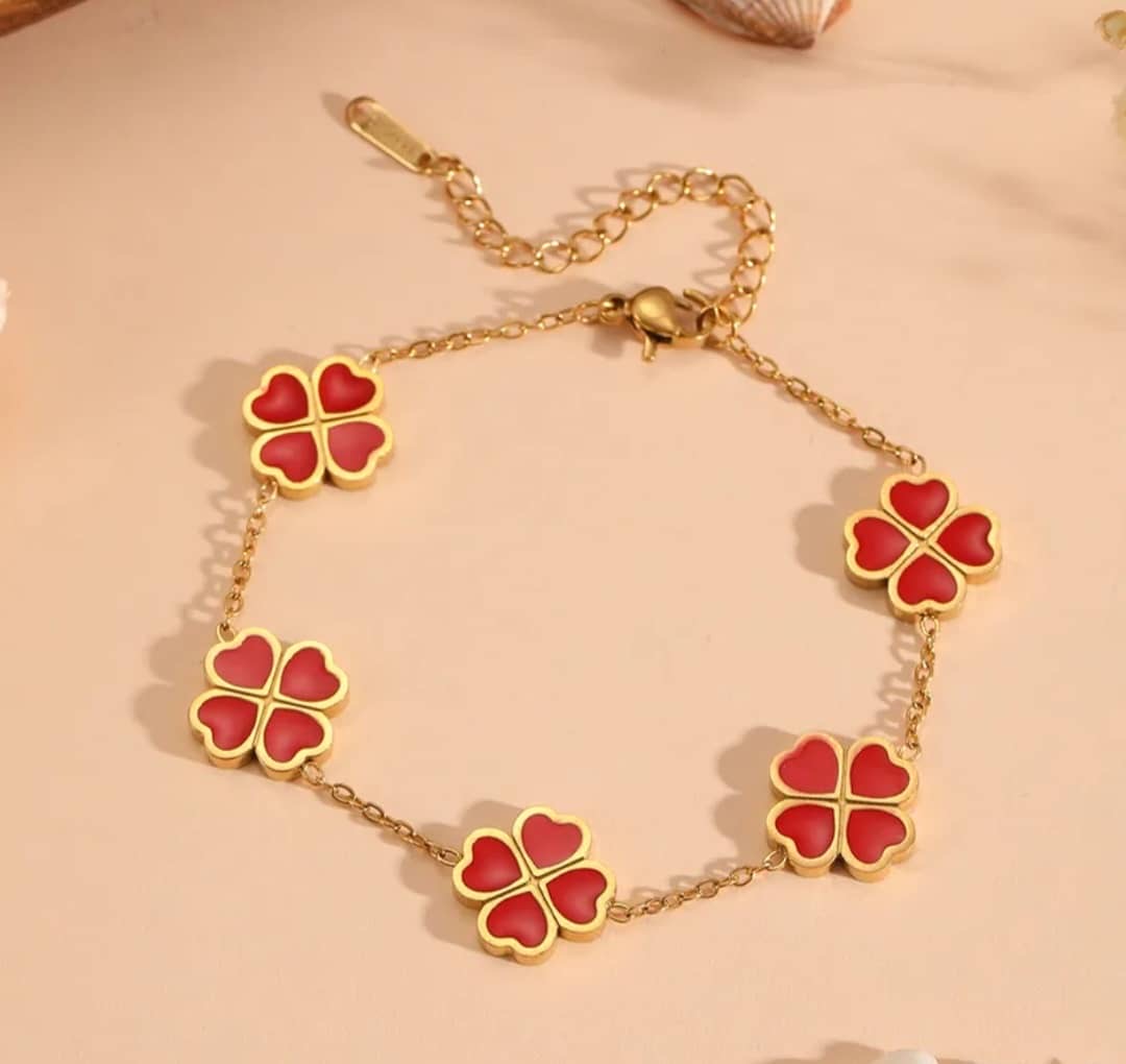 Bracelet "Trèfles à 4 feuilles" Émaillés