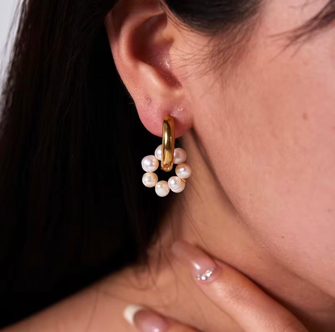 Boucles d’oreilles Créoles Perlina