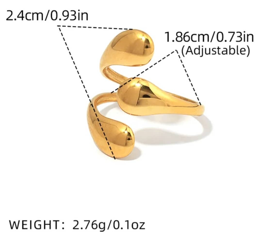 Bague "Griffe" Double Goutte