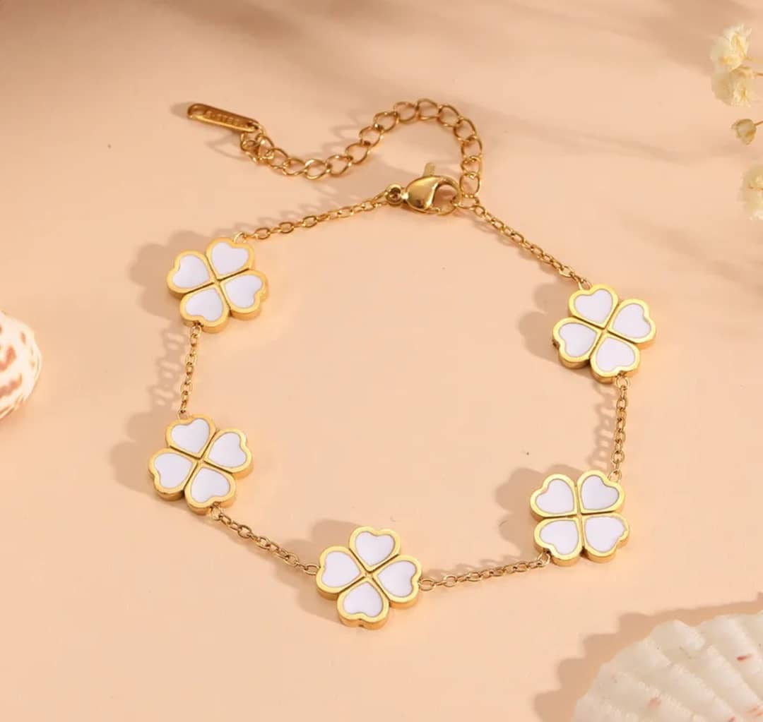 Bracelet "Trèfles à 4 feuilles" Émaillés